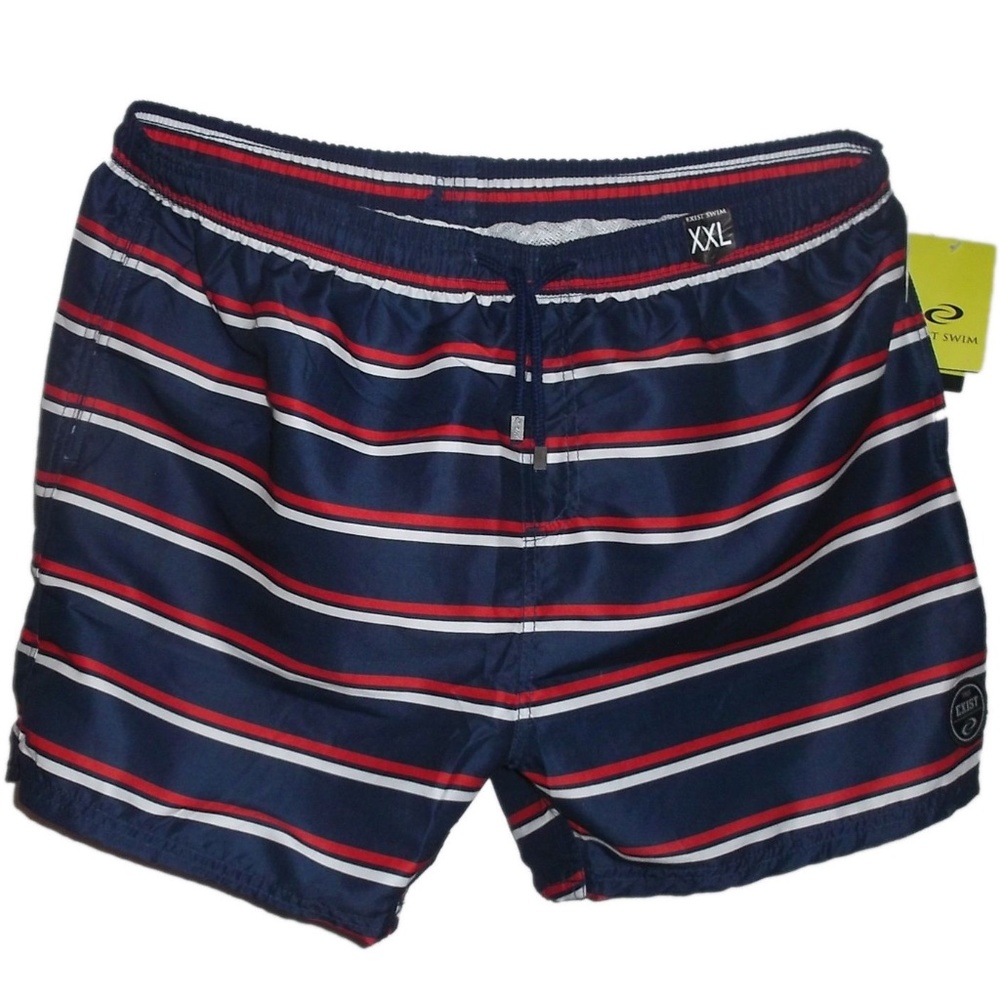 Exist Men's Red White Blue Swim Trunks